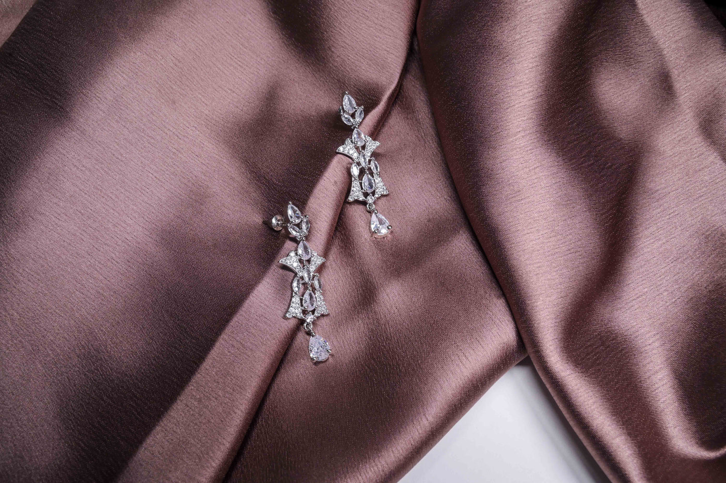 Delicate Blush Pink American Diamond Necklace Set