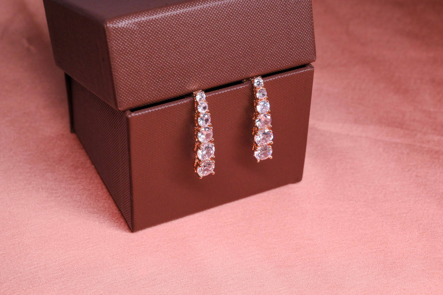 Timeless Rose Gold AD Tennis Necklace Set