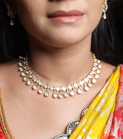 Elegant Dangling Real Kundan Necklace