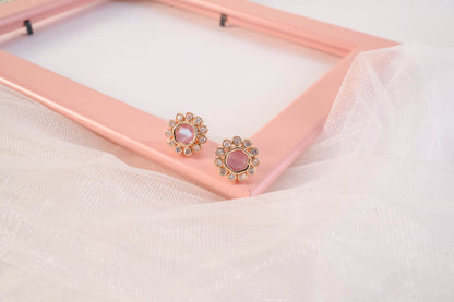 Handcrafted Circular Real Kundan Neckpiece in Pastel Pink