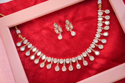 Elegant Dangling Real Kundan Necklace