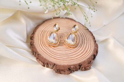 Statement Elegant Marble-Real Kundan Jewelry Set