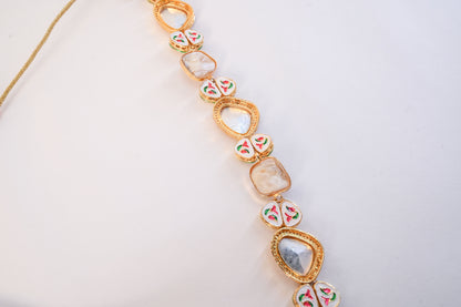 Statement Elegant Marble-Real Kundan Jewelry Set