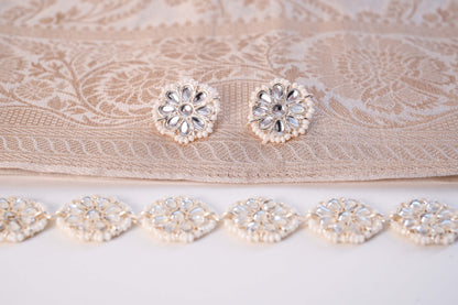 Elegant White Beads Indian Necklace Set