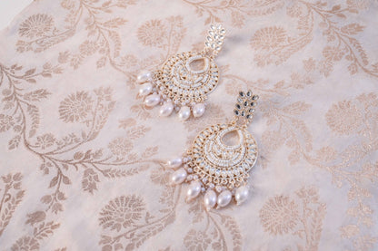 Timeless White Pearl Indian Earrings