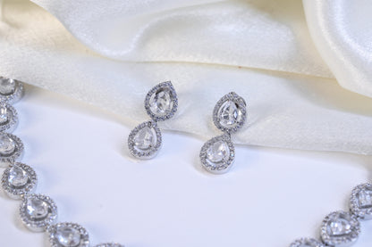 Radiant American Diamond Drop Necklace Set