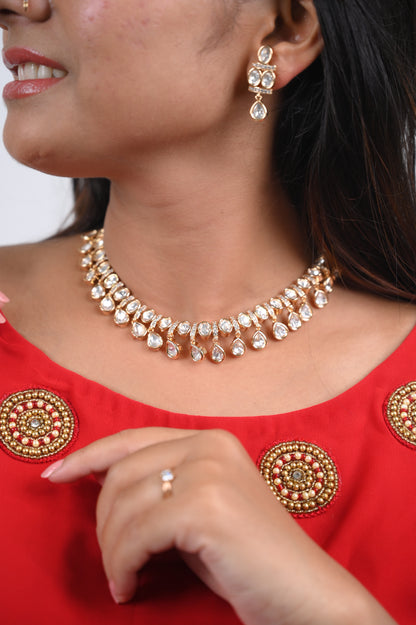 Elegant Dangling Real Kundan Necklace