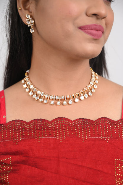 Elegant Dangling Real Kundan Necklace