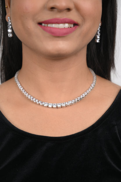 Timeless AD Tennis Necklace Set