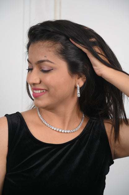 Timeless AD Tennis Necklace Set