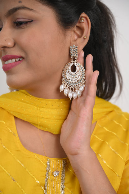 Timeless White Pearl Indian Earrings
