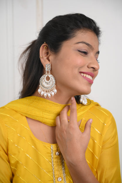 Timeless White Pearl Indian Earrings