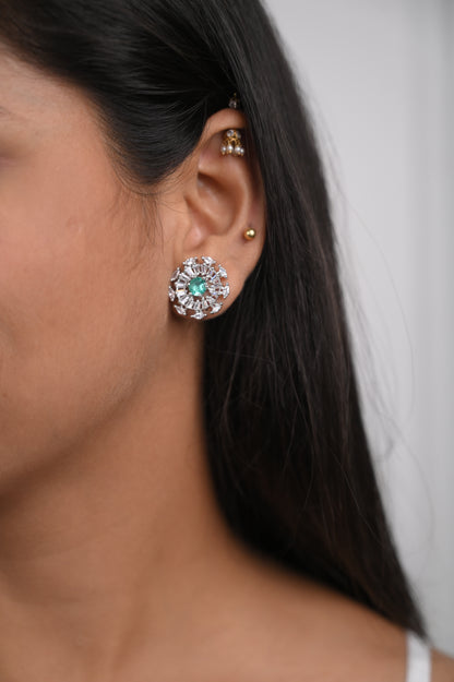 Green American Diamond Studs Earrings