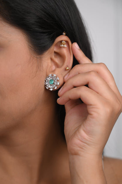 Green American Diamond Studs Earrings