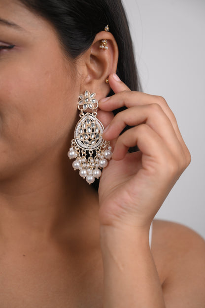 Classic White Indian Earrings